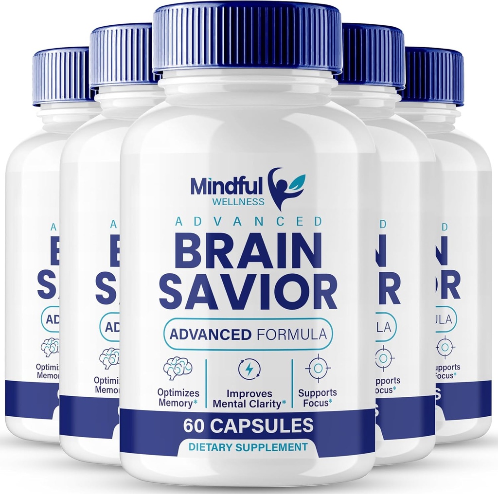 Brain Savior Brain Kosttilskud til hukommelse og fokus kapsler, BrainSavior Advanced Formel Brain Health Support - Maksimal styrke Nootropics Brain- Savior Alle naturlige support anmeldelser (5 Pack)