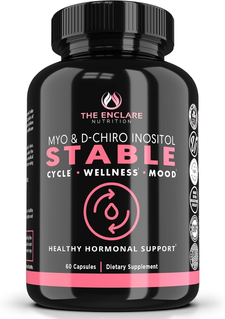 ENCLARE NUTRITION Myo- inositol, D- Chiro Inositol kapsler (Optimal 40: 1 Ratio)