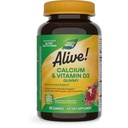 Naturen er i live! Chewable Calcium Gummies med vitamin D3, Dagligt tillæg understøtter sunde knogler og tænder, og muskel funktion *, Jordbær og Raspberry-Lemonade Flavored, 60 Gummies