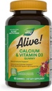 Naturen er i live! Daglig Calcium & Vitamin D3 Gummies, Knoglestøtte *, immunforsvar *, Jordbær og Hindbær Lemonade Smaget, 60 Gummies