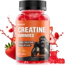 HOOLOO Creatinin Gummies 5000mg Creatinine Monohydrat, 1000mg BCAA per servering - Chewable Vegan Sugar Free Gummies, Strawberry Flavour (1 måned Tilgang)