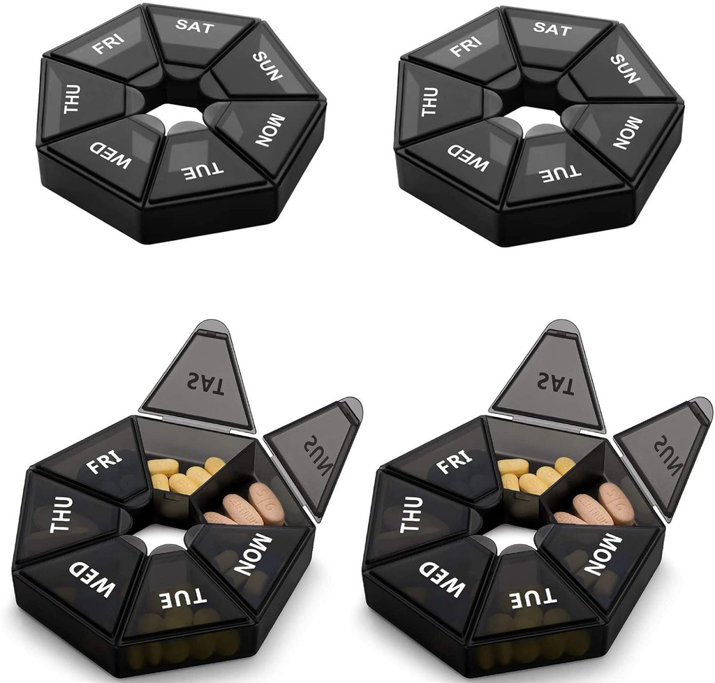 Ugentlig Pill Organizer Stor 7 dages Pill Box Organizer Daglig medicin sag for Vitamin Fish Oil Pills Kosttilskud Gigt Venlig