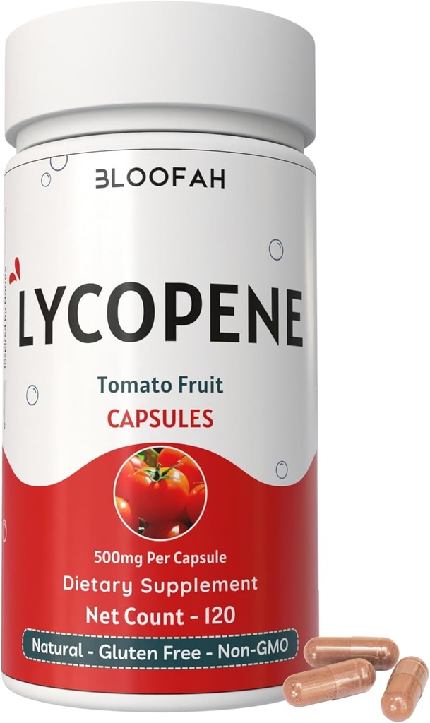 Tomat Pulver kapsler 500mg (Lycopene) - 120 Greve • 124; Natural Carotenoid Supplement for sundhed og wellness Support • 124; Plant baseret, Gluten Free & Non- GMO Formel