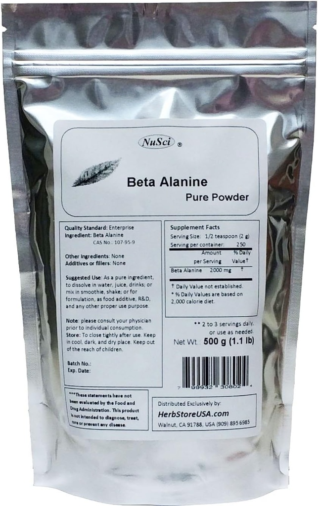 Pure Beta Alanine Powder for Endurance (500 Bedste (1.1 LB))