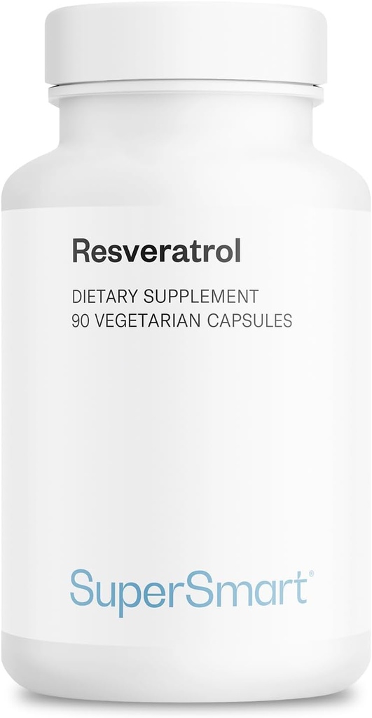 Supersmart - Resveratrol 40mg per dag (Well- Tolerated) - Organic Red Grapes Extract - High Potency Resveratrol Supplement: 124; Non- GMO & Gluten Free - 90 Vegetariske kapsler