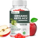 Organic Keto ACV Gummies Advanced vægttab - Gluten & Sugar Free Belly Fat Burner Apple Cider Vincious Diet supplement til kvinder (1000MG)