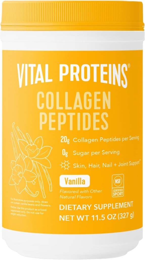 Vital Proteins Collagen Peptider Powder Vanilla - Understøtter hår, hud, negle, knogler, joints, pulver til kvinder