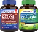 Krill Oil and Probiotics 50 Billion Bundle, Professional Grade, non-GMO, hjerte, fælles, Gut funktion & immunforsvar