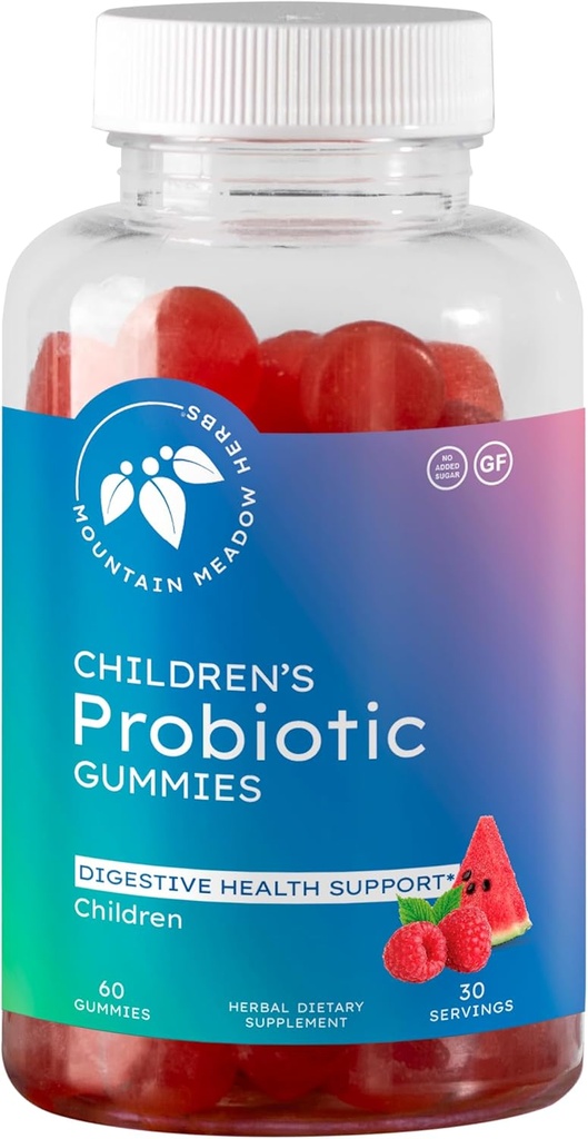 Mountain Meadow Herbs Children 's Probiotic Gummies for Kids against 124; fordøjelsesmæssig regularitet Support
