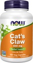 Now Foods Supplements, Cat 's Claw 500 mg, Non- GMO Project Verified, Herbal Supplement, 100 Veg Kapsler