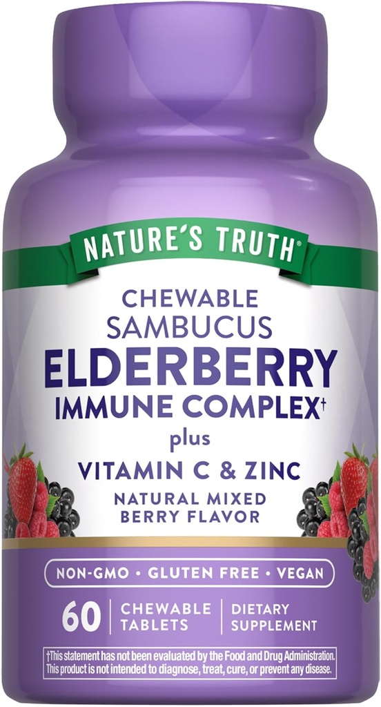 Nature 's Truth Elderberry Immuncomplex 124; 60 tyggetabletter