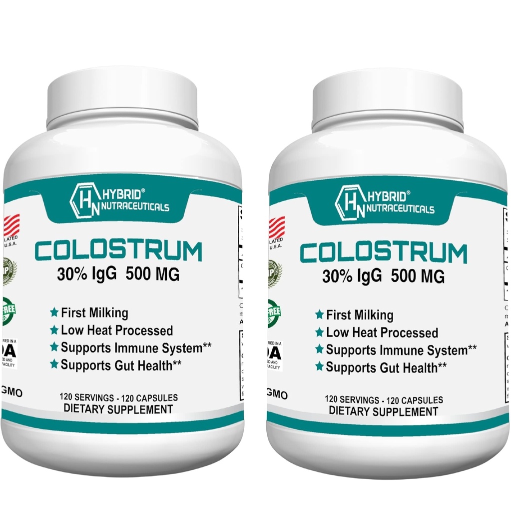 Hybrid Nutracatic Bovine Colostrum Supplement - Muscle Building - immunforsvar - Kraftig fordøjelse - Lactoferrin Supplement (240 Colostrum Kapsler - 500mg - 30% IgG) (2)