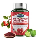 Red Yeast Rice 2000mg med CoQ10 100mg - Citrinin Free Heart Health Supplement med Citrus Bergamot & Hawthorn - understøtter sunde kolesterolniveauer - Vegan, non-GMO kapsler 120 Counts