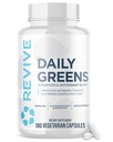 Revive MD Daily Green tillæg for mænd og kvinder - Superfood & Antioxidant Blend w / fordøjelsesenzymer, Prebiotika & Probiotika til immunforsvar, fordøjelsessygdomme & tandkød - 180 kapsler (60 Servere)
