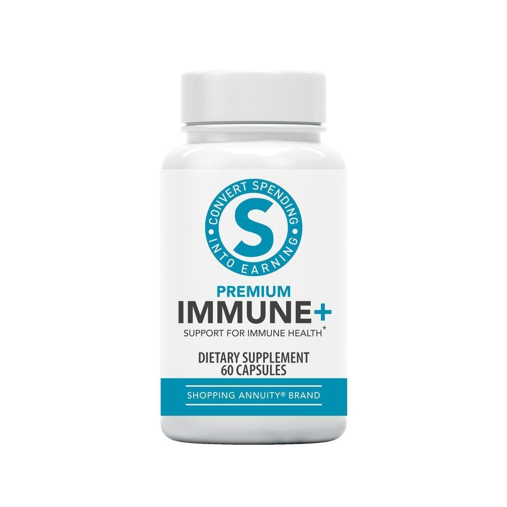 Shopping Annuity Brand Premium Immunum + Formel - Daglig immunforsvar med Reishi Mushroom, Echinacea, American Ginseng, C-vitamin & Zink - Understøtter Mental Klarhed & Energiniveauer (60 kapsler)