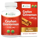Rent holistiske Ceylon kanel kapsler 1500mg, 225 Vegan kanel kapsler, 75 dages forsyning (25% flere servicer), True Sri Lankan Ceylon kanel supplement
