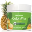 Santo Remedio Colon Plus, Colon Cleanser, Dietary Psyllium Husk Fiber og Probiotika Supplement, 30 Servere, Ananas Arv