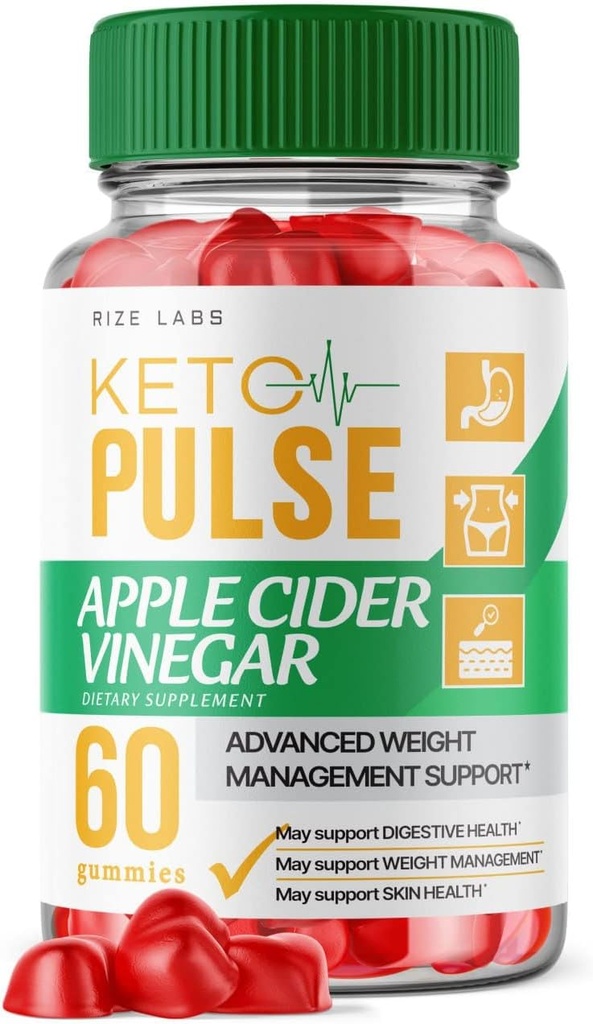 rize laboratorier Keto Pulse Gummies - Vægttab Supplement Økologiske ingredienser Apple Cider Vinagre Advanced Active Keto og ACV Formel Plus Gomita (60 Gummies)