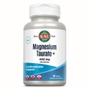 KAL Magnesium Taurate 400mg Plus CoEnzyme Vitamin B6, Chelated Magnesium supplement, sund muskelfunktion, nerve og hjerte sundhed støtte, Gluten Free, Vegan, 60- Day Garanti, 45 Serv, 90 tabletter