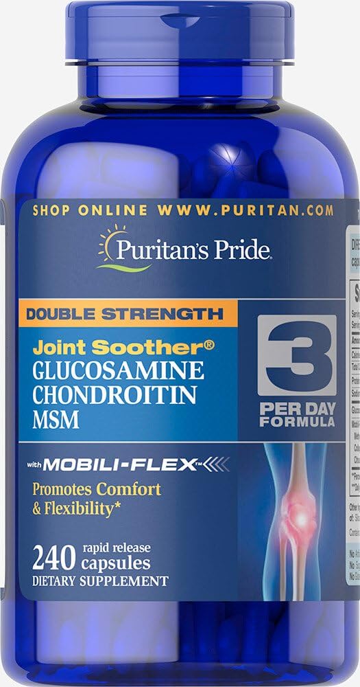 Puritans Pride Glucosamin Chondroitin MSM Kapsler, 3 per dag formel