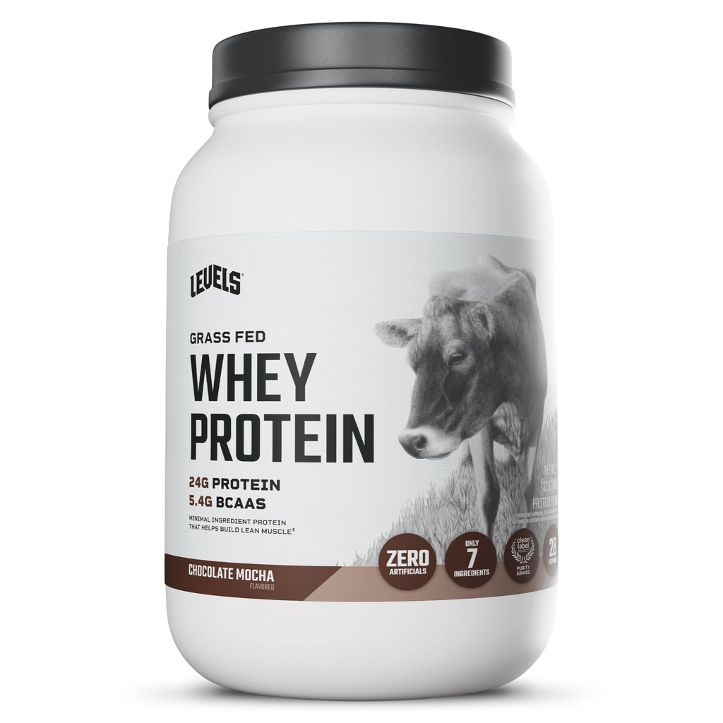 Nivels Græs Fed Whey Protein Powder, Ingen artificials, 24G Protein, Chokolade Mocha, 2LB