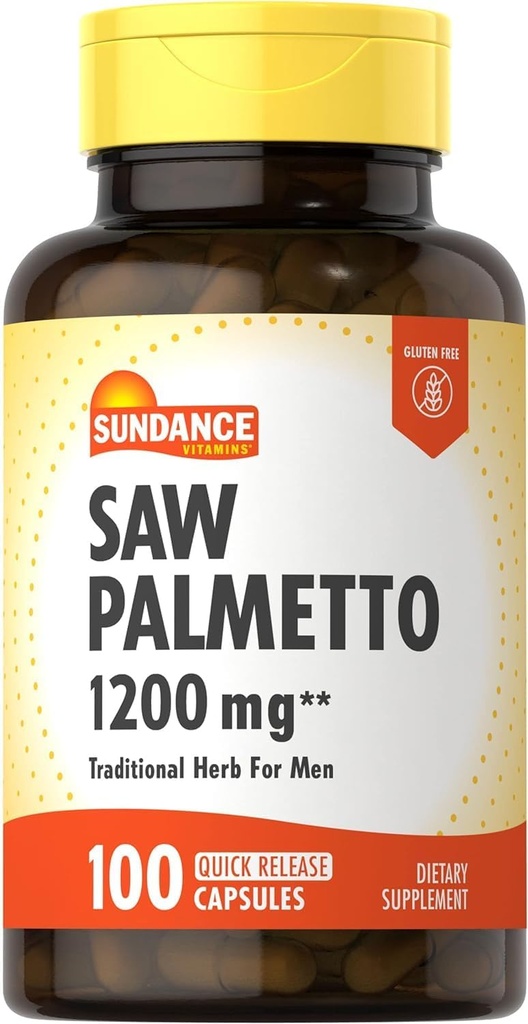 Sundance Vitamin Saw Palmetto 1200 mg - 100 kapsler, pakning med 2 stk.