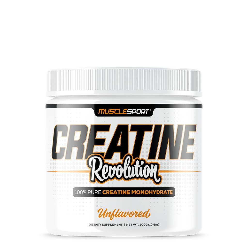 Musclesport Creatin monohydrat pulver - Mikroniseret Creatin monohydrat - Energi, Styrke & Endurance - 300g, Unflavored