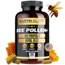 Earth Elixir 3- in-1 Organic Bee Pollen Capsule - Non- GMO, Pure Raw Bee Pollen, Royal Jelly, Propolis Extract for Women & Men - Natural Energy, Immunation & Vitality Support - 180 Propolis Capsules
