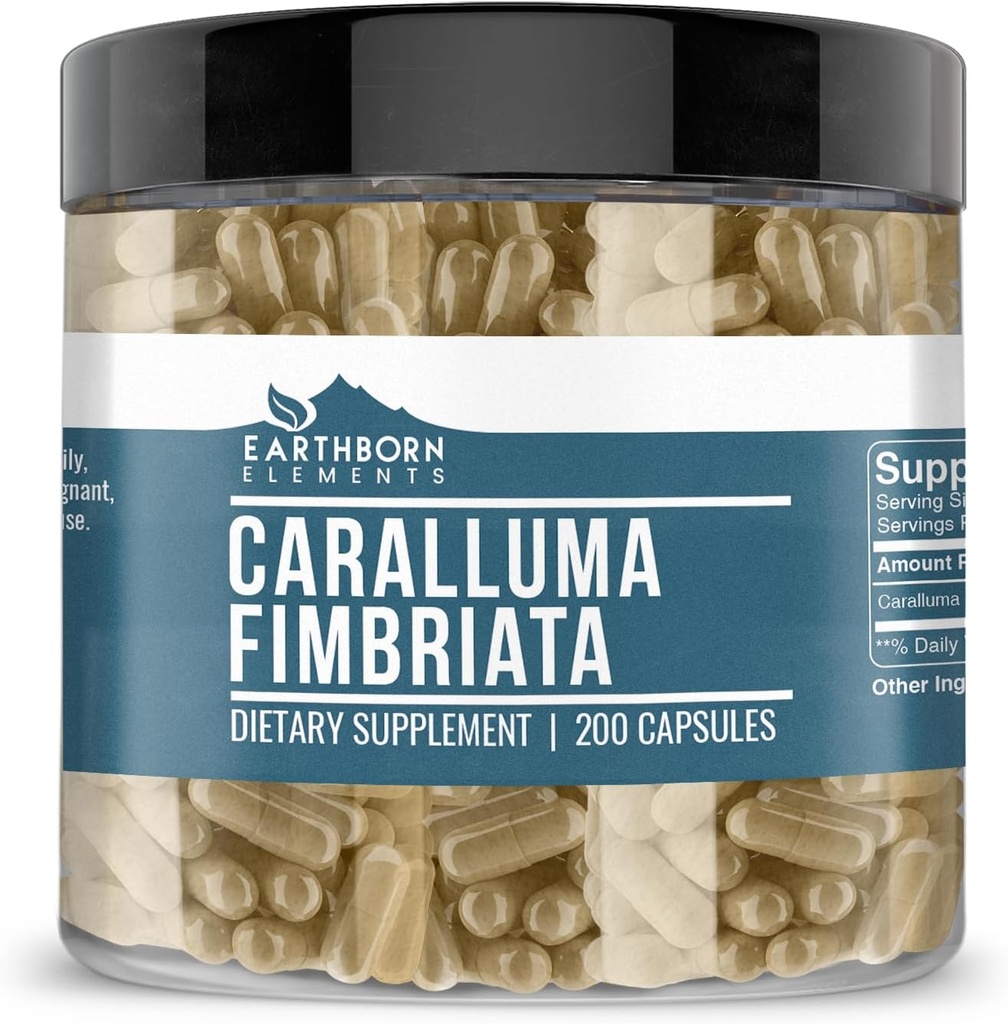Earthborn Elements Caralluma Fimbriata 200 Kapsler, Pure & Ufortyndet, Ingen tilsætningsstoffer