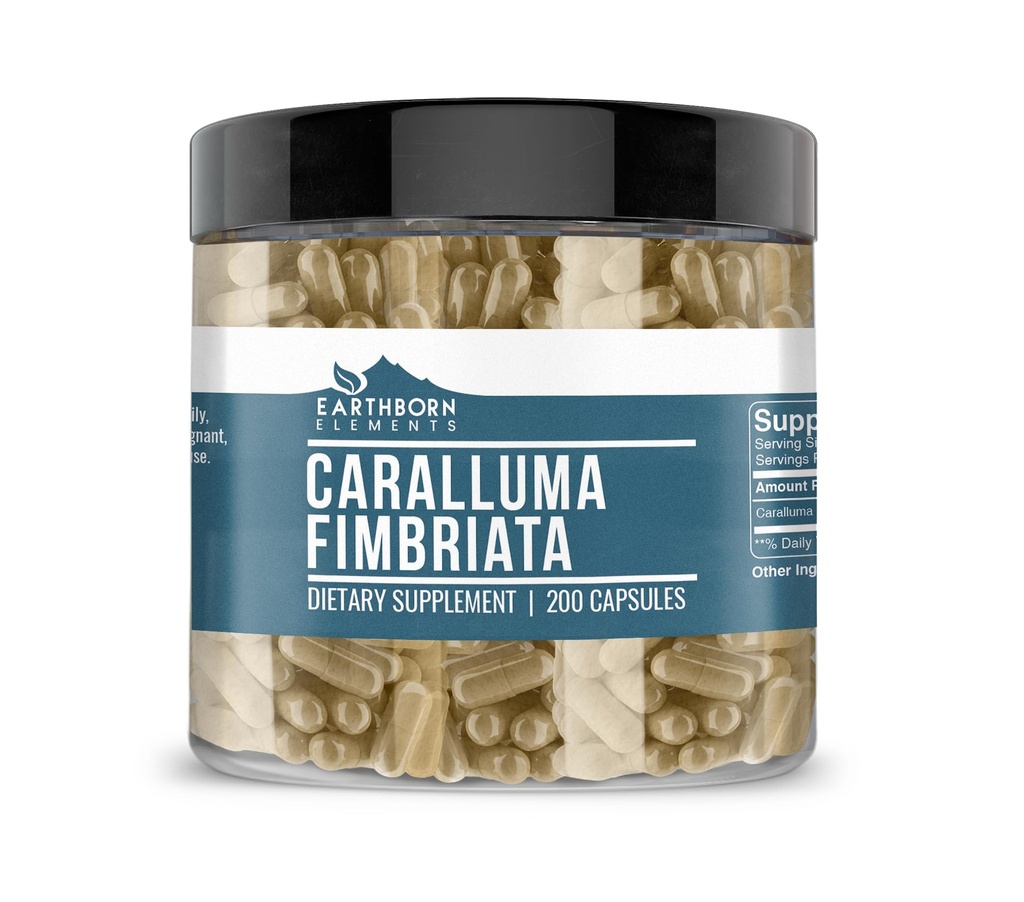 Earthborn Elements Caralluma Fimbriata 200 Kapsler, Pure & Ufortyndet, Ingen tilsætningsstoffer