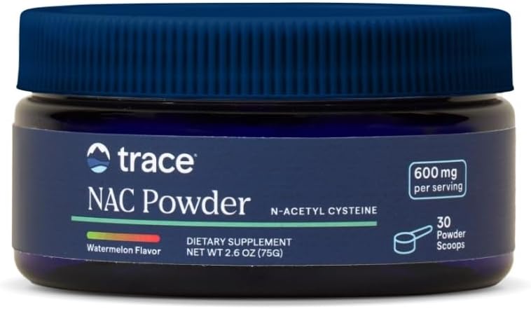 Trace Minerals NAC Powder, 600mg - immunforsvar sundhed & luftveje System Support - Antioxidant Supplement med N- Acetyl L- Cysteine til støtte Glutathione Produktion - Watermelon, 2.6 oz (30 Servere)