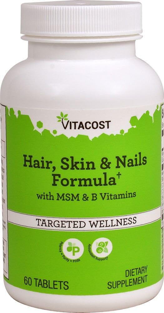 Vitacost hår, hud og negle Formel med MSM og B vitaminer - 60 tabletter