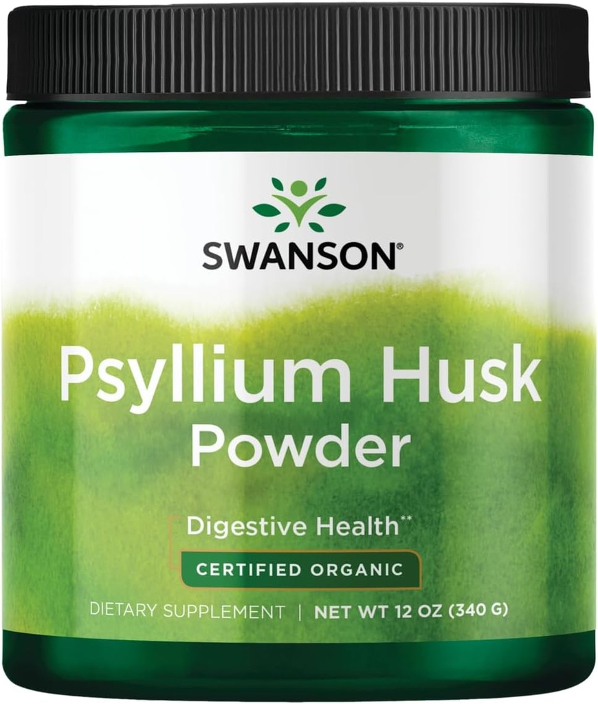 Swanson Certified Organic Psyllium Husk Powder 12 Ounce (340 g) Pwdr