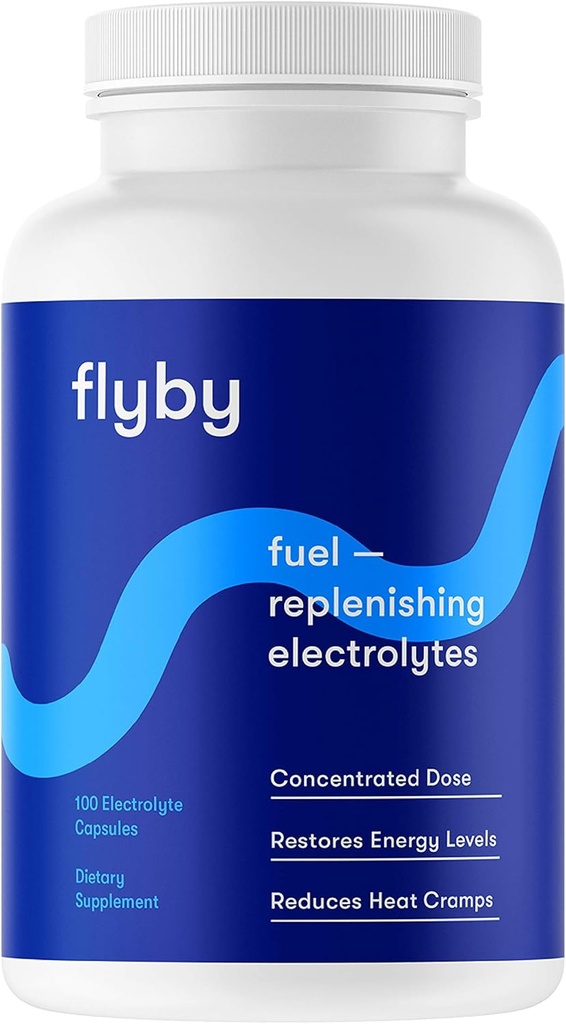 Flyby Electrolyte Erstatningstabletter - piller og kapsler til hurtig rehydrering, Inddrivelse, Keto & kramper - Salte, Magnesium, Kalium, Natrium - Paleo, Keto & Vegan Friendly - 100 kapsler