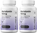 Balancebreens Melatonin 10mg Fast- Opløs, 120 tabletter - Natural Sleep Aid for Restful Nights, Drug- Free Support for Afslapning og Tranquility