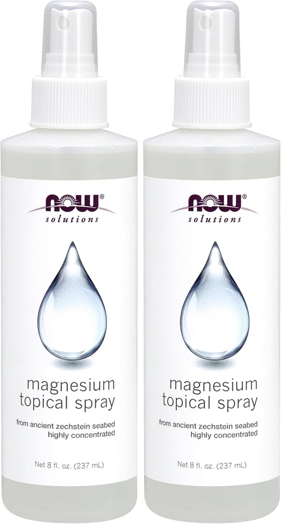Now Solutions, Magnesium Topical Spray, from The Ancient Zechstein Seabed, Highly Concentrated, 8 Fl Oz (Pack of 2)