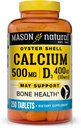 MASON NATURAL Calcium 500 mg (Oyster Shell) with Vitamin D3 to Support Normal Bone and Muscle Function, 250 Tablets