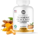 NaturoBliss Gurkemeje med BioPerine 1500mg - Non GMO - Gluten Free - 90 kapsler