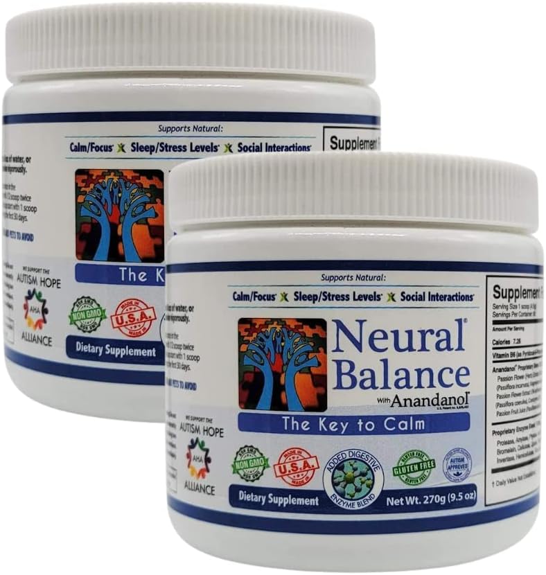 NEURAL BALANCE Anandanol med Proprietær fordøjelsesmiddel Enzyme Blend (pulver, 2 Pack)