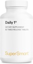 Supersmart - Daily 1 ® Timet Release - Multivitamin Supplement for kvinder & mænd - med BioPQQ ®, vitamin A, B, C, D & E, Biotin, Quercetin & Fisketin 124; Lavet i USA