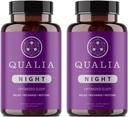 Qualia Night Sleep Aid Meap 124; Non- Habit Forming Measure 124; Science- Backed Supplement for Deep Genopfriskende Sleep Meap 124; Melatonin- Free, Vegan, Non- GMO, Gluten- Free