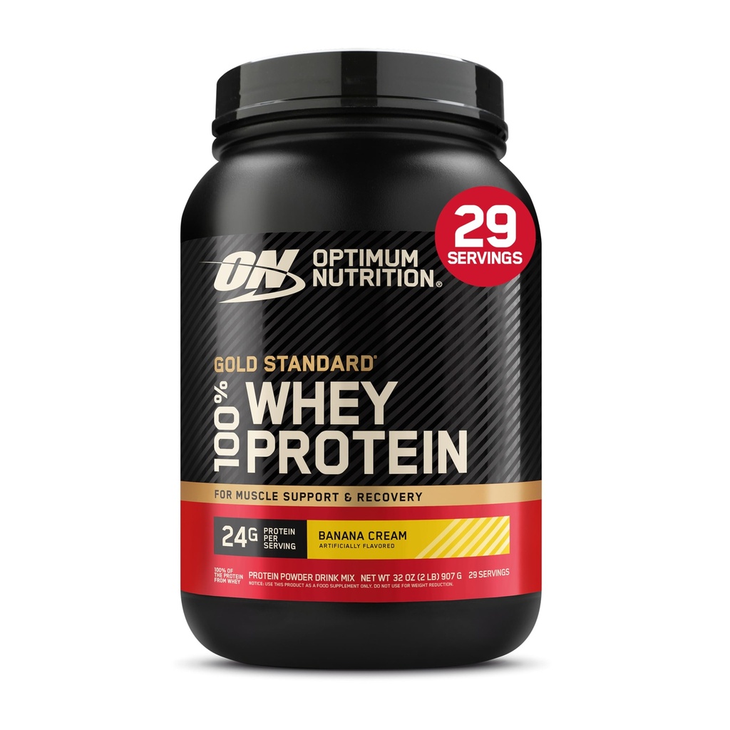 Optimum Nutrition Gold Standard 100% Whey Protein Powder, Banan Cream, 2 Pund (Packaging May Vary)