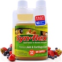 Synflex Liquid Glucosamin Original Formel - Chondroitin, vitaminer, mineraler - Drikke supplement til mænd og kvinder, Hjælper støtte Joint & Cartiage Sundhed - Berry Flavor, 32 dages forsyning