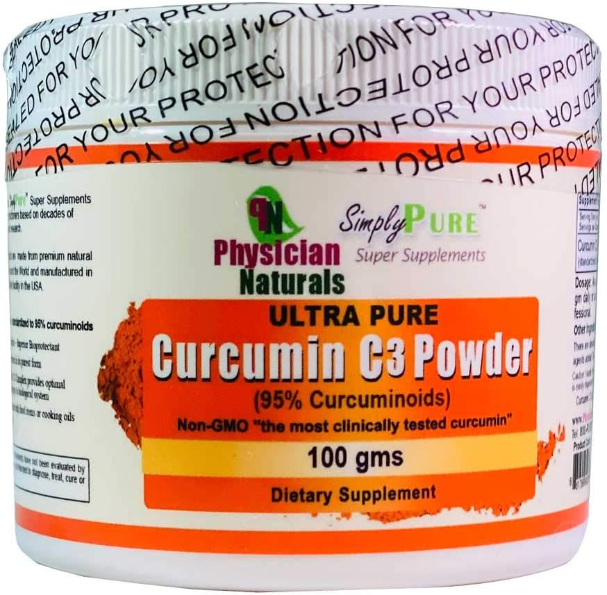 Ultra Pure Curcumin C3 Complex Powder 100% Pure Curcumin Turmeric Extract 100 GMS 11X Absorption fælles støtte og immunforsvar