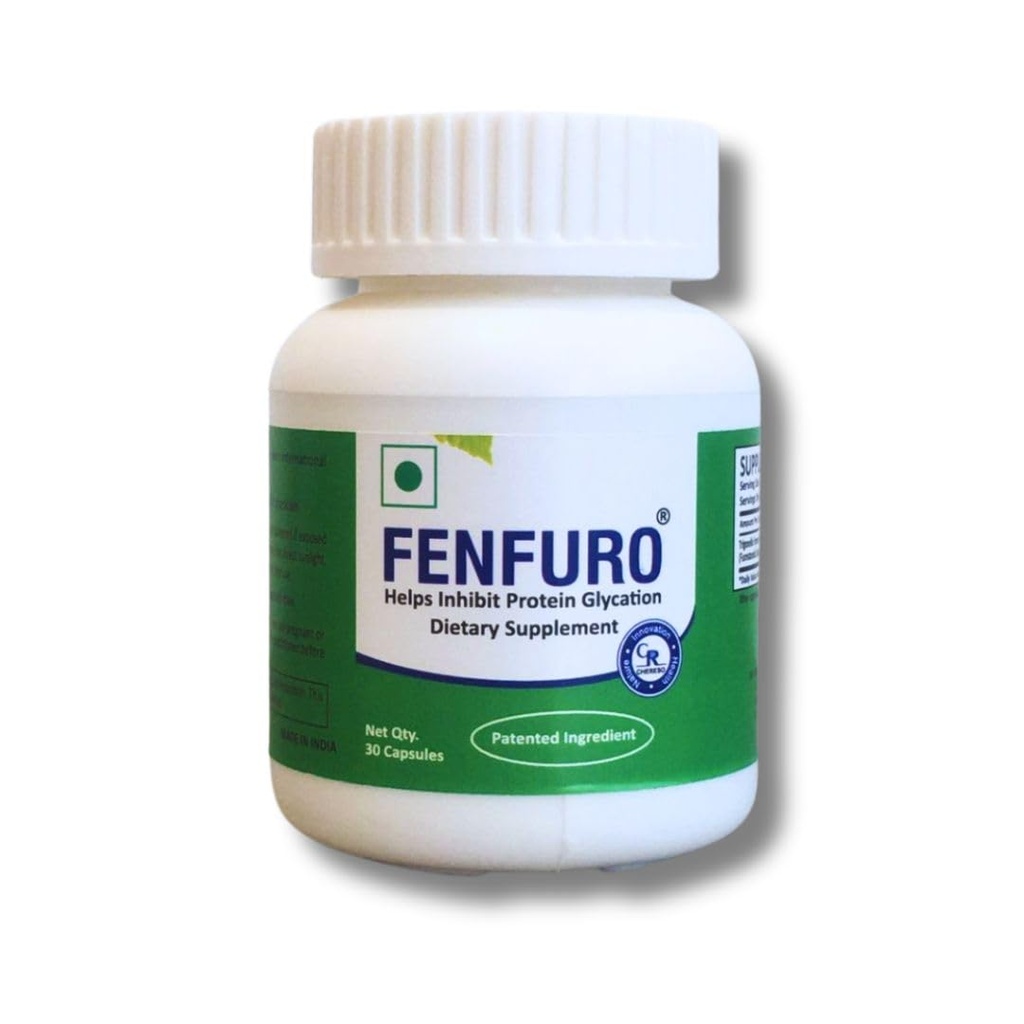 FENFURO Blood Sugar Dietary Supplementary 124; klinisk Proven Medical 124; Patenteret Medicent 124; Fenugreek Seed Extract Powder Kapsler (1 pakke med 30 Kapsler)