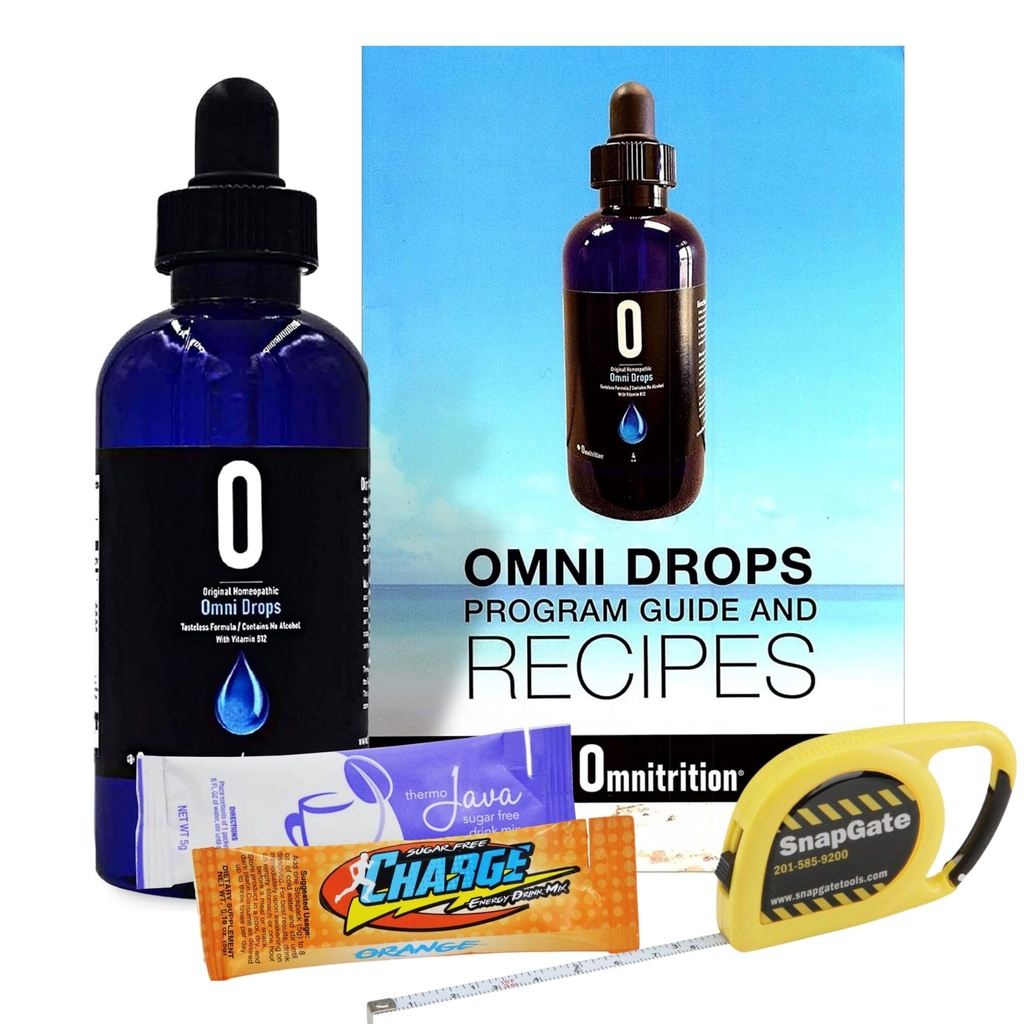 Omni Drop Program, Autentisk Omnitrition - Basic Bundle Inkluderer * * 4 oz Flaske Omni Drops med vitamin B12 Program Guide, prøver og en Snapgate 10 Ft. Carabiner Tape Mål
