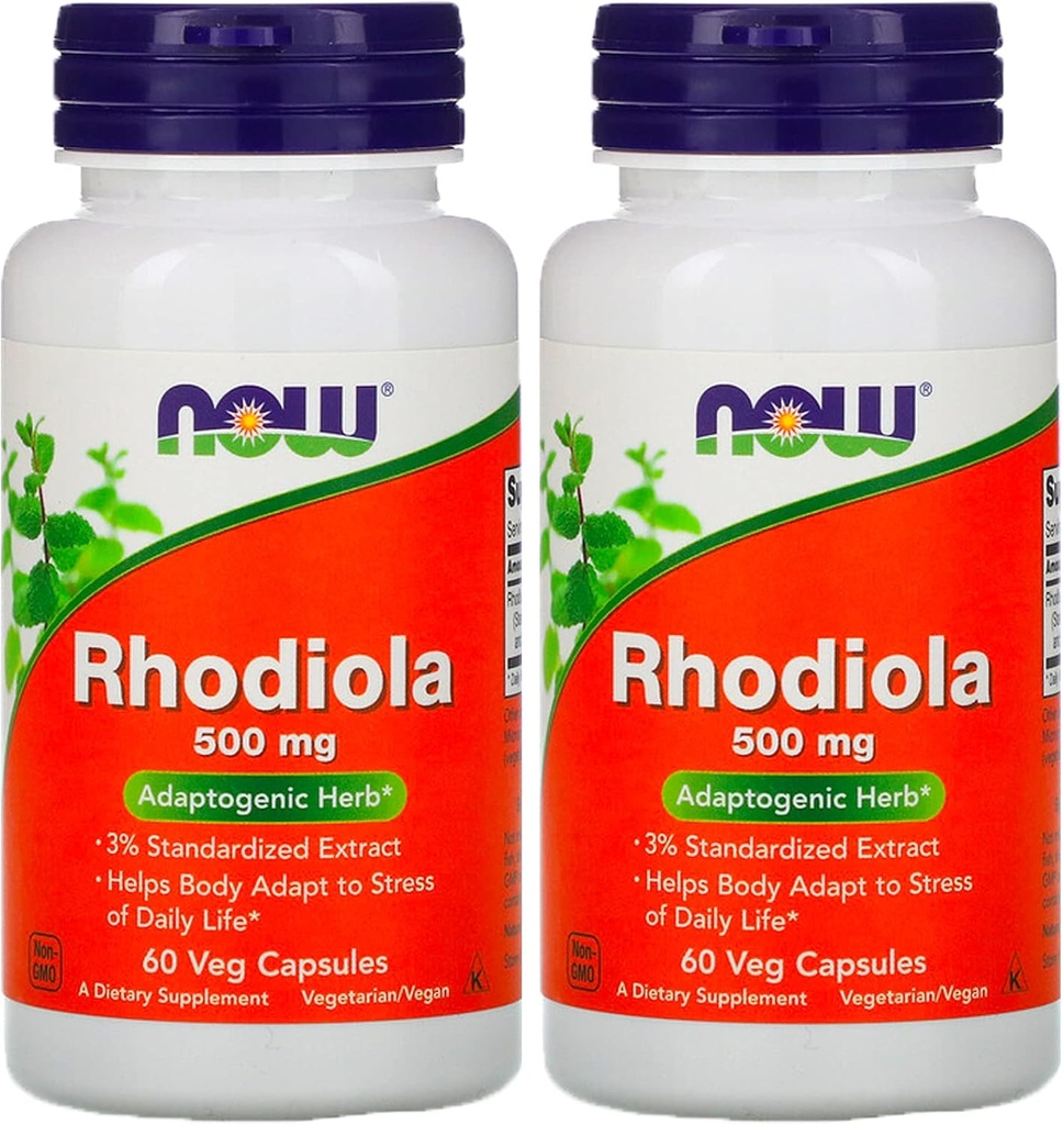 Now Foods Now Foods, (2 Pack) Rhodiola, 500 mg, 60 Veg Capsules