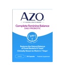 AZO Komplet Feminin Balance Daglig Probiotika for kvinder, Klinisk bevist at hjælpe med at beskytte vaginal sundhed, Hjælper balance pH og gær, Non- GMO, 30 Greve