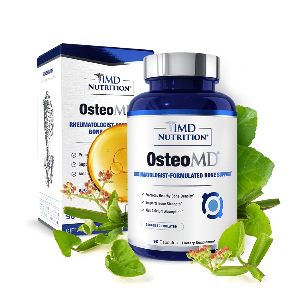 1MD Nutrition OsteoMD til omfattende støtte - supplement til kvinder og mænd - fremme densitet w / vitamin D - Hydroxyapatite w / vitamin D3 & K2- 90 kapsler