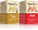 NaturaNectar Natural Bee Propolis Bundle - Trio og Red Propolis - til immunforsvar og cardiovaskulær støtte og en sund metabolisme * - 60 kapsler per flaske